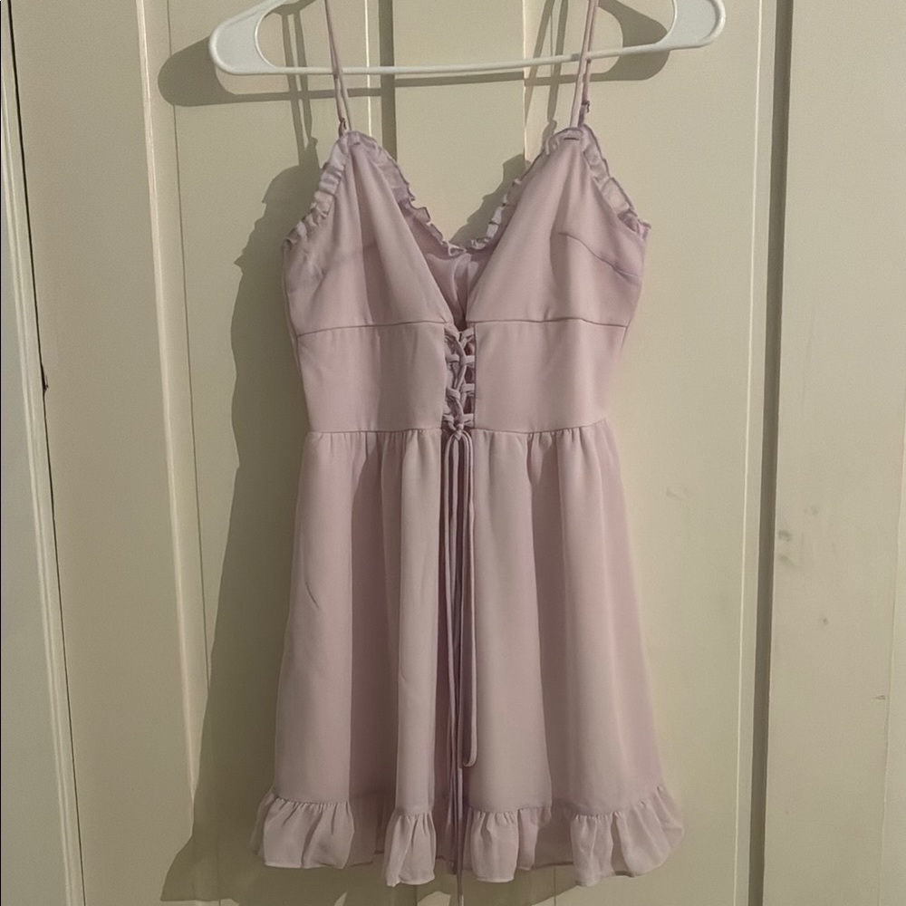 Lucy in the Sky Light Purple Ruffle Mini Dress
